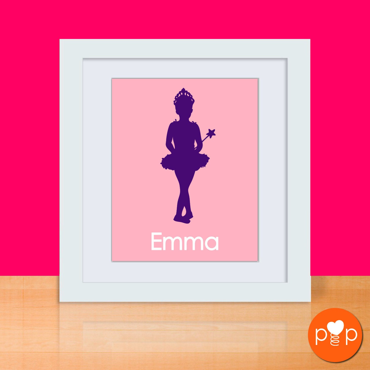 Personalized Silhouette Art Print - 8 x 10 Poster