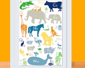 Alphabet Animals Art Print - BOY - 11 x 17 Poster
