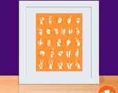 Sign Language Alphabet Art Print - CUSTOM - 11 x 14 Poster