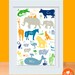Alphabet Animals Art Print - BOY - 11 x 17 Poster
