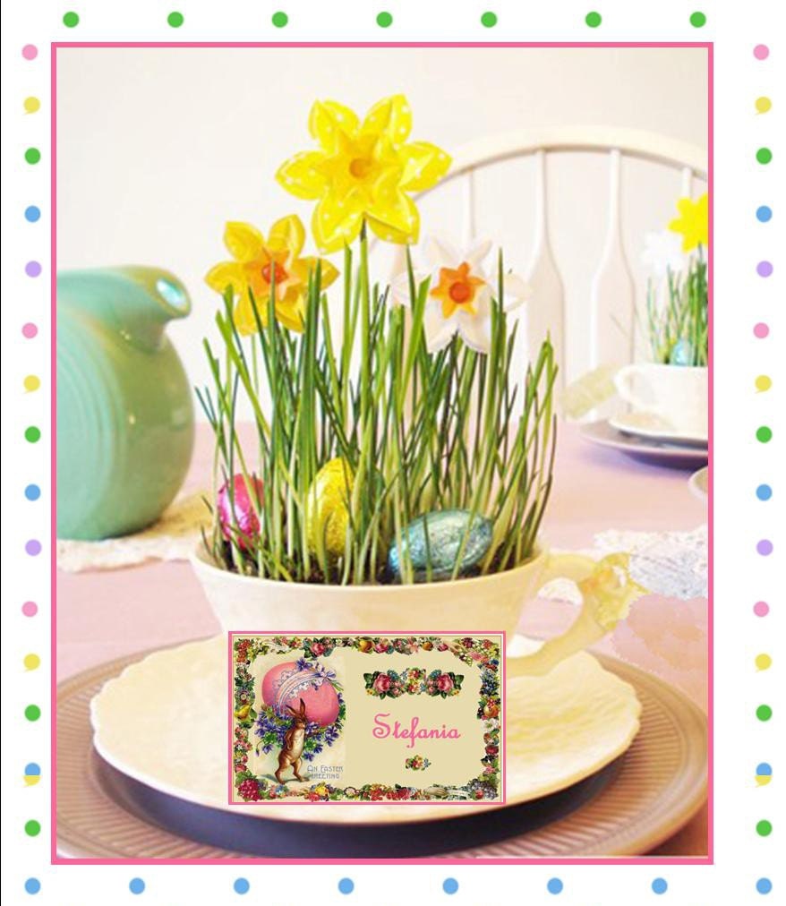 12 Personalized Easter Place Cards or Gift Favor Tags and Table Sign, Party Printable by Bella Bella Studios Il_170x135