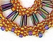 A bead woven necklace I call FABULOUS FELICITY - free style Peyote stitch - beadwork jewelry