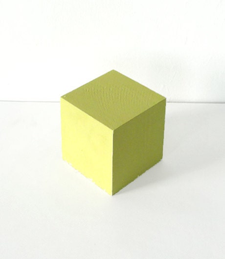 Bauhaus Yellow Wooden Cube