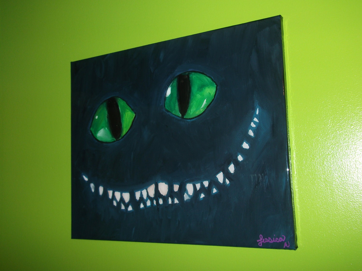 Abstract Painting "wE ARE ALL mAD HeRe" - Original Modern Acrylic Painting covered in Resin 16" x 20"