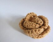 golden crochet rose. a brooch