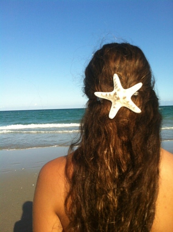 Large Natural Knobby Star fish hair clip by IndianSummerGirls