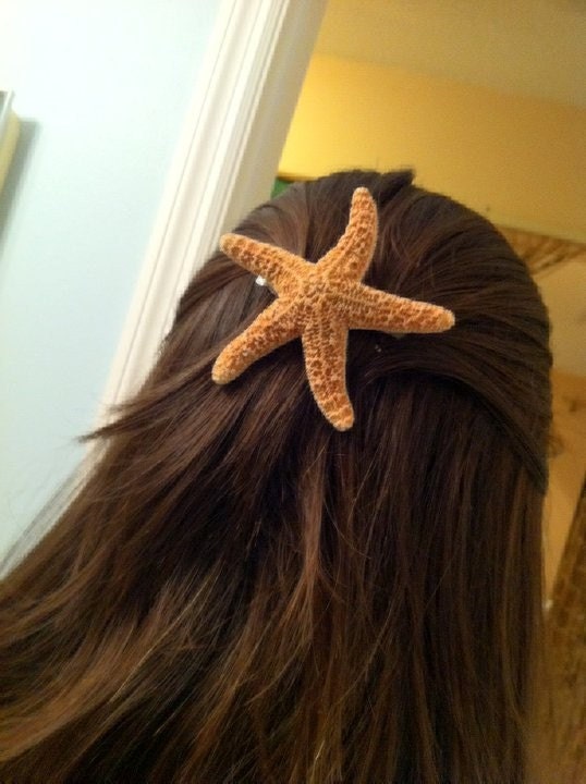 Medium-Large Natural Sugar Star Fish Hair Clip by IndianSummerGirls