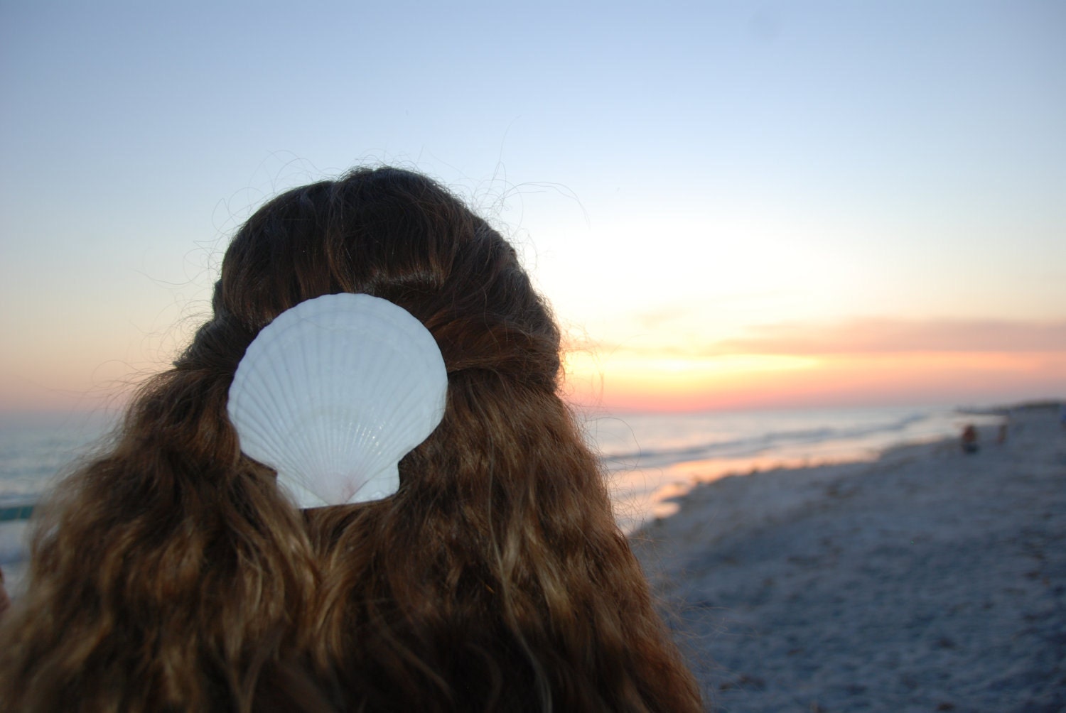 Gorgeous Seashell White Half Clam Shell hair clip by IndianSummerGirls