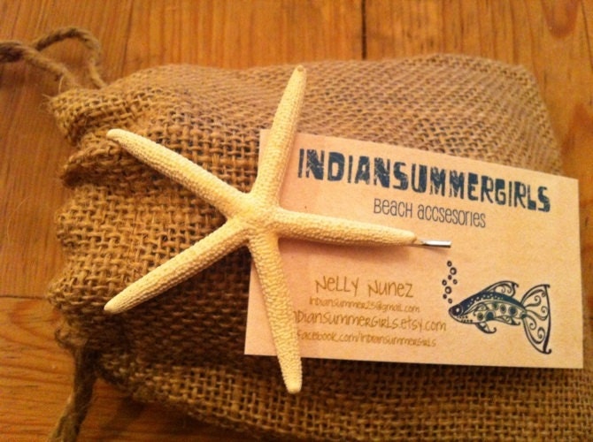 Thin Finger Starfish barrette or broach by IndianSummerGirls