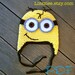 Despicable Me Minion Hat Pattern - Crochet hat PDF - Complete instructions to make earflaps beanie ties braids