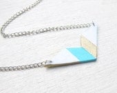 Aztec Triangle Necklace (Turquoise/Gold)