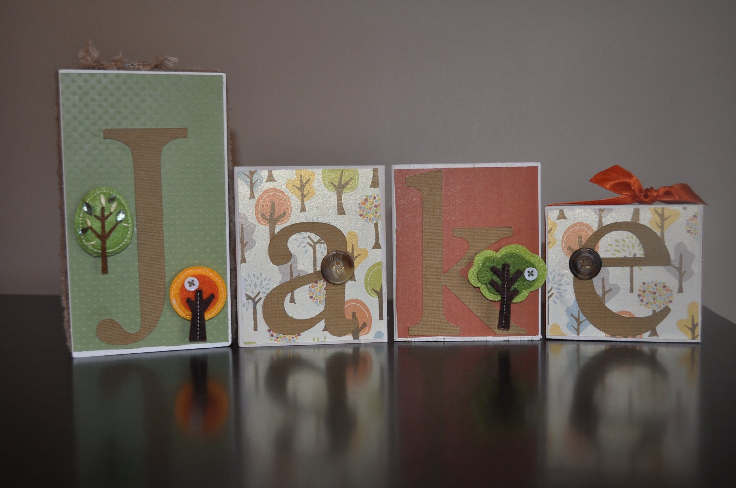 Custom Decor Blocks- Woodland Baby