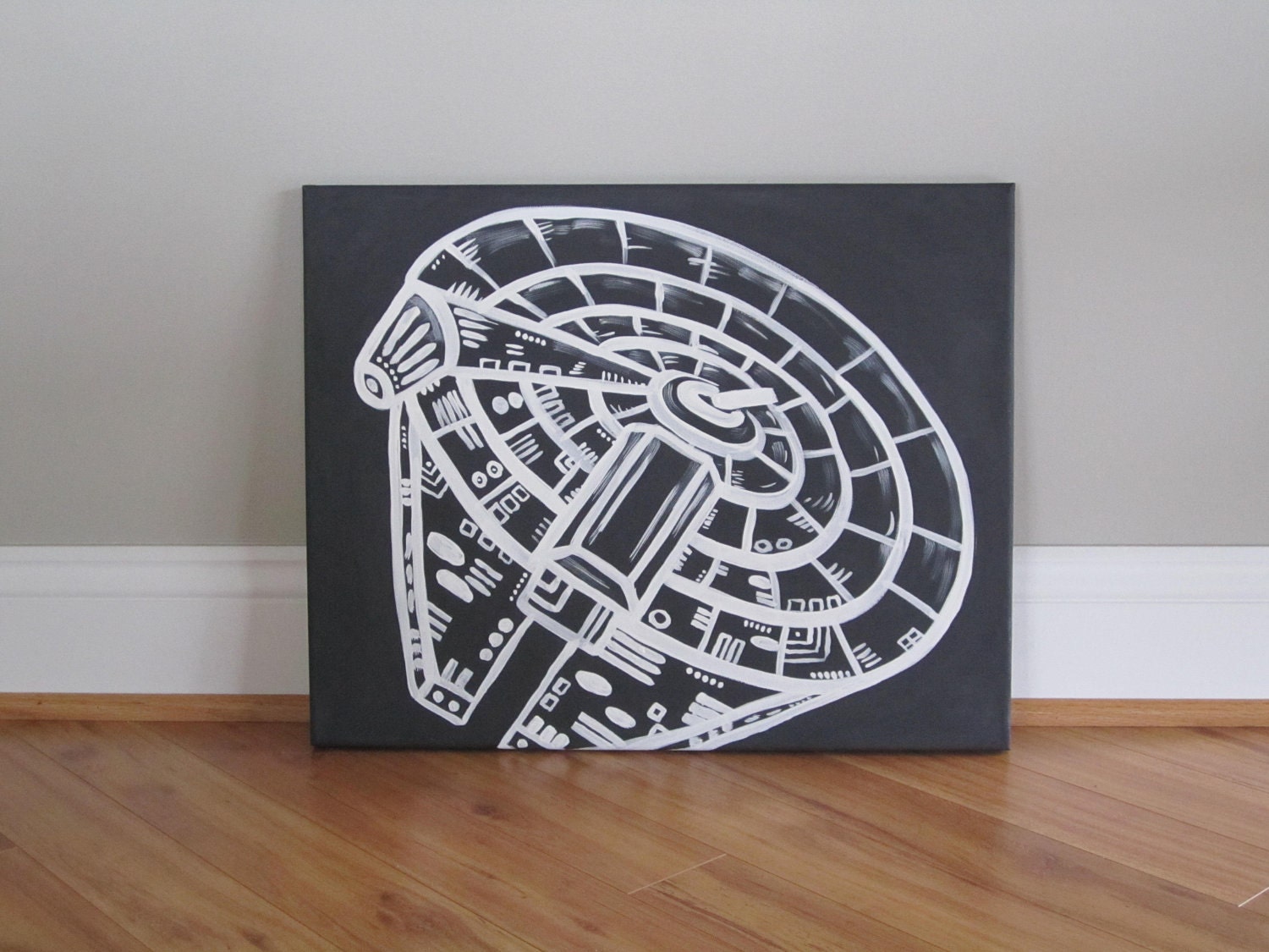 star wars art . 4 -16x20's . hand painted originals .