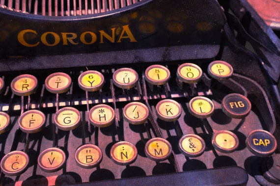 Industrial Decor, "Writing Machine no. 1" - Typewriter 8x12" Fine Art Matte Photography Print, Letters, Typewriter Keys
