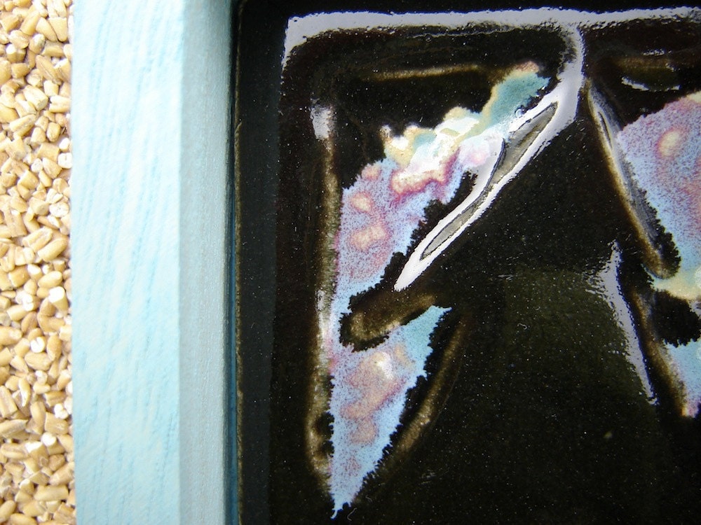 When Aurora Painted the Northern Sky at Night, Framed Ceramic Tile: Multicolor, Black (E-ATGF-1)