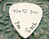 Custom Father's Day Gift Hand Stamped Guitar Pick- STERLING SILVER- Men's Gift - Wedding Gift
