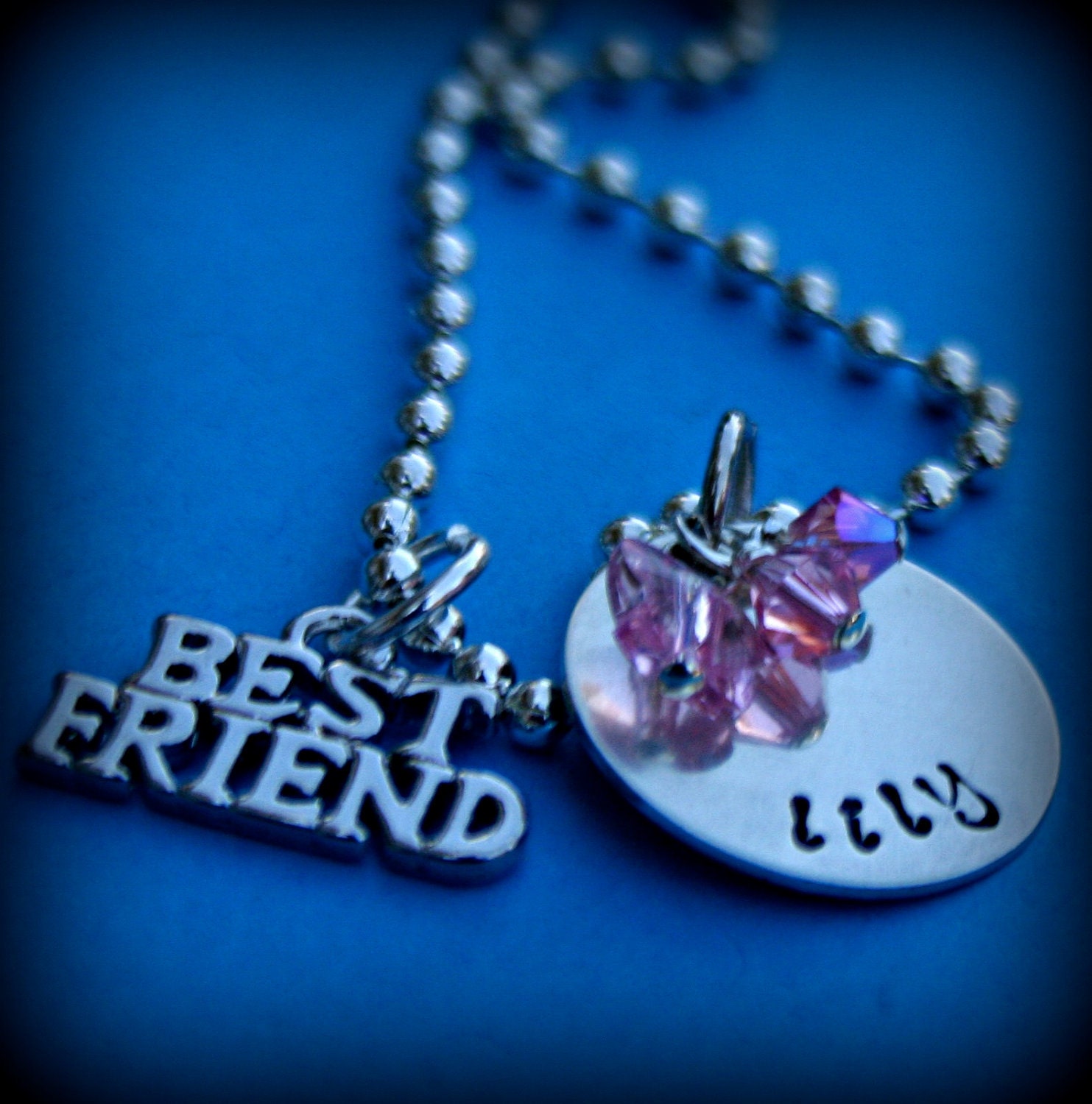 Personalized Necklace - Hand Stamped Necklace - Girls Charm Necklace - Best Friends Necklace