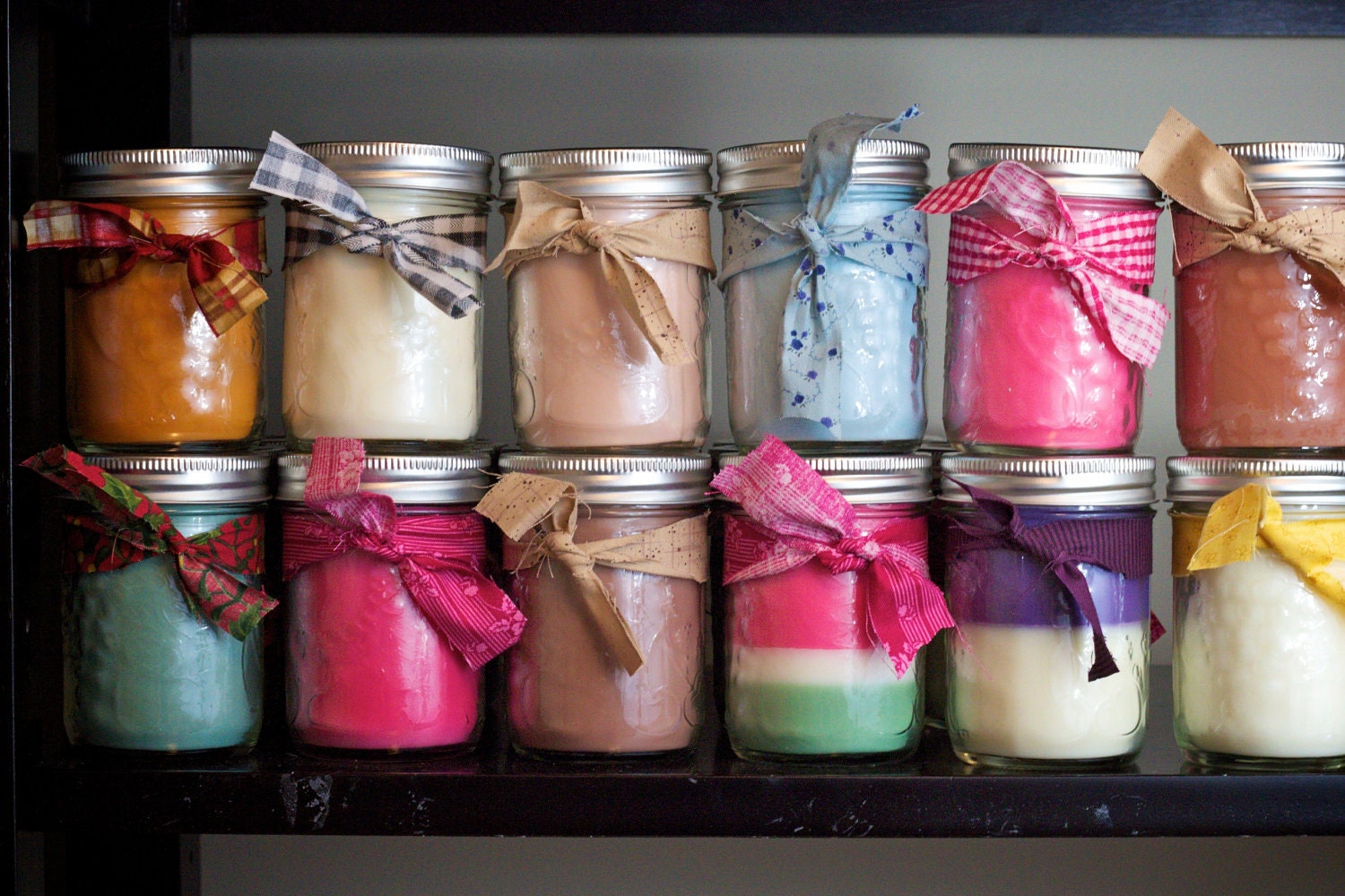 Mason Jar Soy Candle 8 oz- Any four (4)... You Pick the Scent...Mason Jar Candle...Soy Scented...Country Decor...