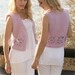 Crocheted Vest  in Soft Pink in Merino Wool and Mohair and Silk Blend Yarns, Light Airy