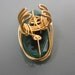 Jade Stone on Gold Copper Wire Wrapped Ring