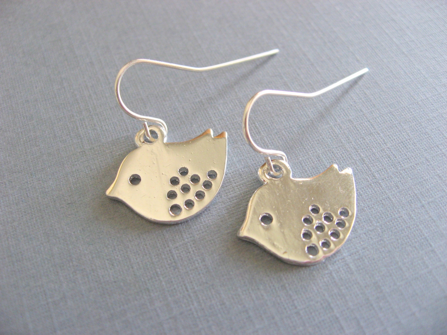 Silver Birdie Earrings
