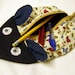 Zipper Pencil Case - Mouse Bag - Puppies print fabric and Jeans - Back to School