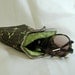 Sunglass Case - Brown and Green cotton - Silver Frame