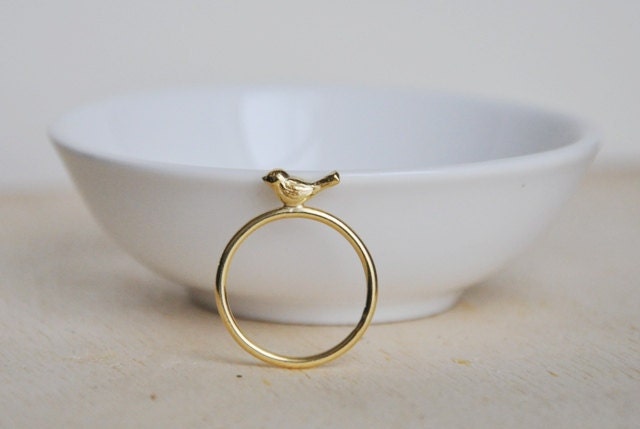 Bird ring 18K goldplated