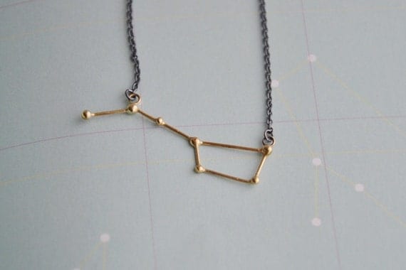 Ursa Major / Big dipper necklace 18k goldplated and sterling silver