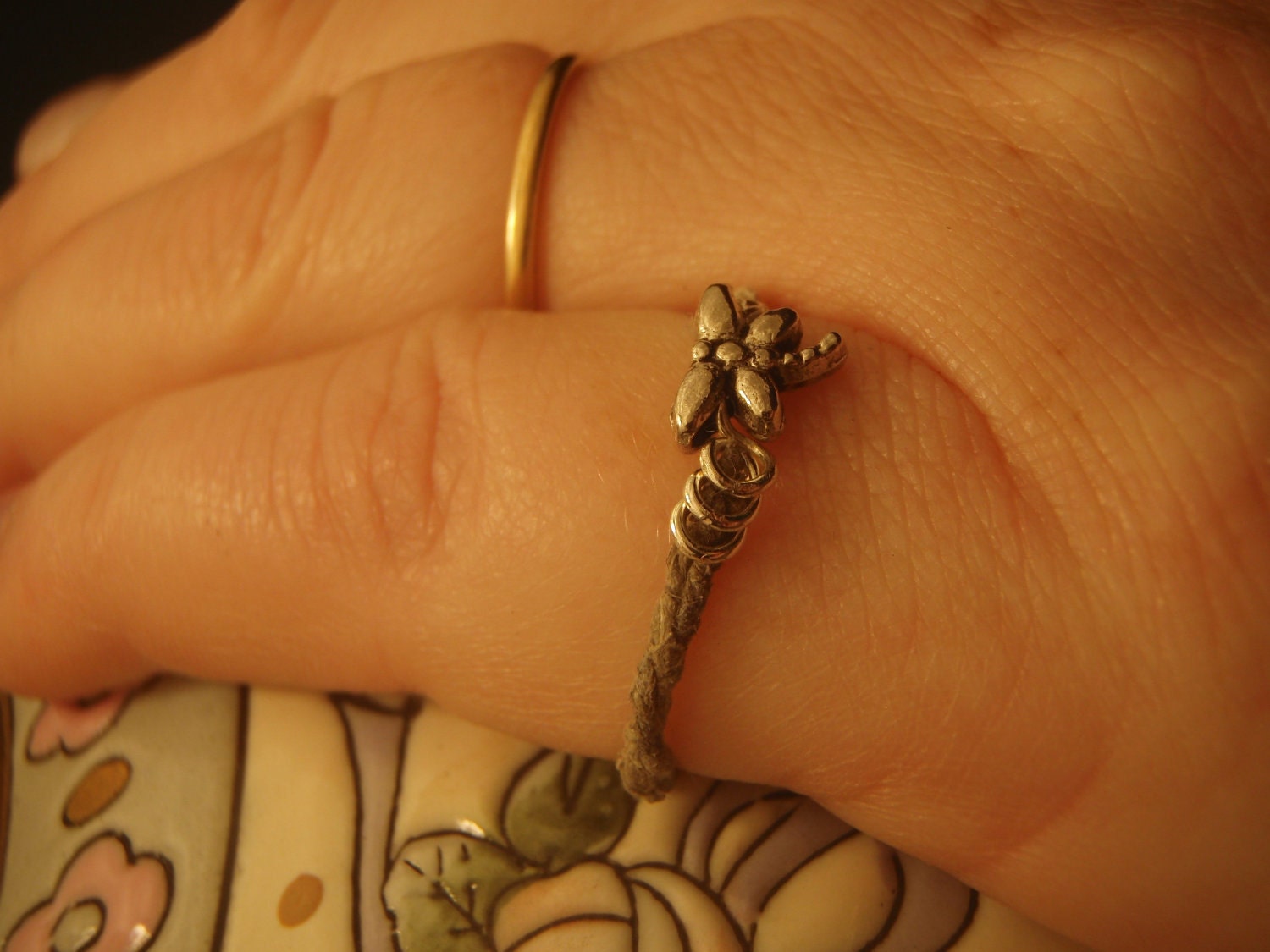 Spider web ring with dragonfly