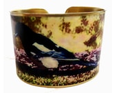 Bird Cuff Bracelet Magpie Vintage Style Adjustable Brass