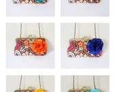 Summer of Love Bridal and Bridesmaid Clutch- Colorful Bohemian Print