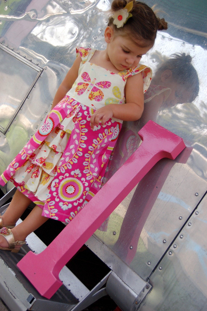 Girl's Dress PDF Sewing Pattern - Pleats and Ruffles Dress Size 1-5