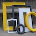 Yellow White and Gray Frame Set Ornate