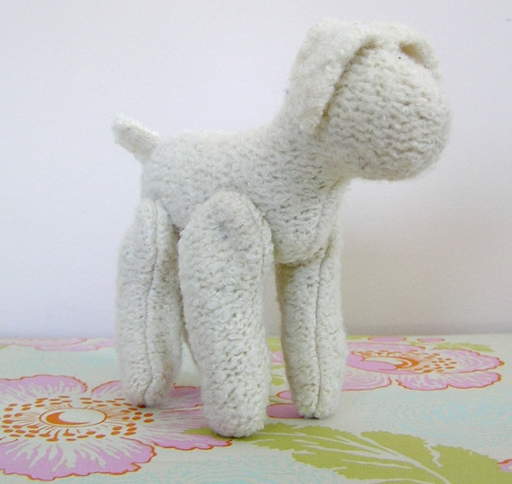 Vintage Style Easter Lamb, Jointed Legs, felted wool