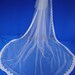 Veil, Lace veil, Vintage Lace bridal Veil, Cathedral Veil detachable from headpiece bow