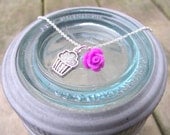 THE CHARMED NECKLACE - Cupcake (you choose add-on rosette color)