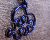 Puzzle Heart Necklace - Large 12g Navy Blue