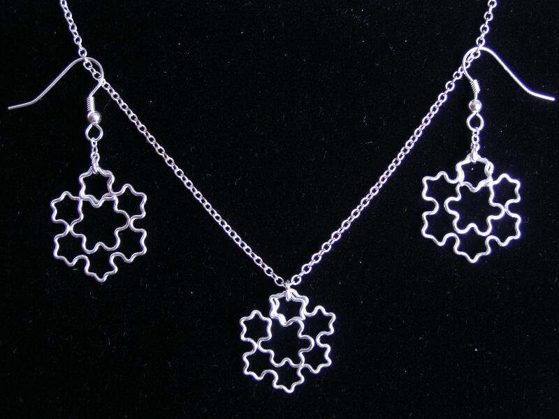 Fractal Necklace inspired by Koch Snowflake in Silver