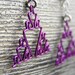 Fractal Earrings - Sierpinski Triangle Jewelry in Amethyst / Purple