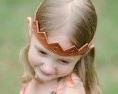 Tiara leather crown or headband hand carved for your little princess