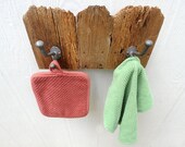Fence Top two hook rack for stocking, hat, coat, leash, made from reclaimed wood pickets