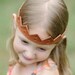 Tiara leather crown or headband hand carved for your little princess