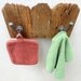 Fence Top two hook rack for stocking, hat, coat, leash, made from reclaimed wood pickets