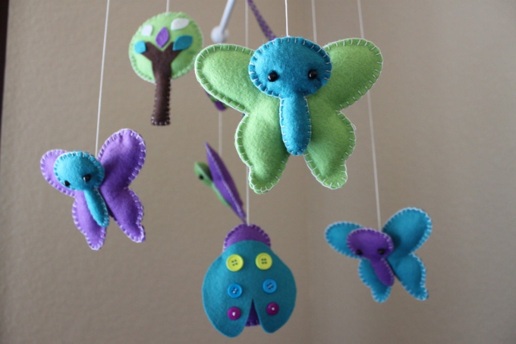 Baby Crib Mobile - Baby Mobile - Butterfly Mobile - Baby Nursery Mobile - "Fluttler Butterflies"(You can pick your colors)