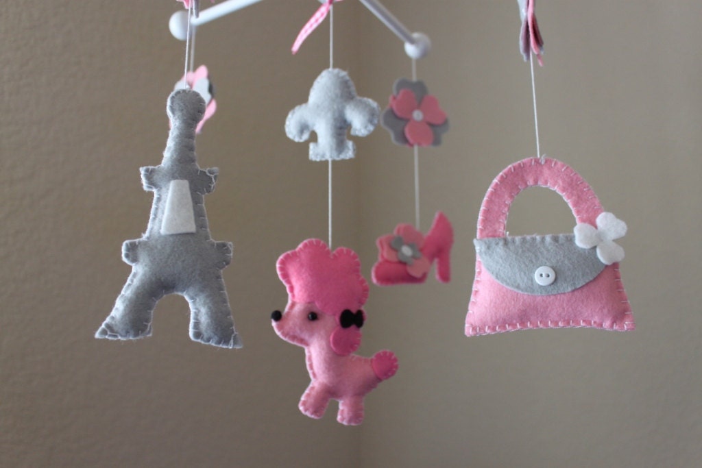 Baby Crib Mobile - Baby Mobile - Nursery Paris Mobile - French Mobile "A night in Paris"(You can pick your colors) Mobile - Crib Mobile