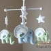 Baby Mobile - Baby Crib Mobile - Elephant Mobile - Nursery Baby Room "Rock-a-Bye-Baby-Elephant" (You can pick your colors)