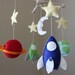 Baby Mobile - Baby Crib Mobile - Rocket Ship Nursery Mobile - Spaceship Mobile - Crib Mobile - Planets (You can pick your colors)