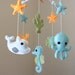 Baby Mobile - Baby Crib Mobile - Ocean Sea Mobile - Nursery Crib Mobile - crab, octopus "Ocean Sea Creatures" (You Can Pick Your Colors)
