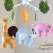Baby Crib Mobile - Baby Mobile - Nursery Jungle Crib Mobile "Safari Playland" Mobile - Crib Mobile - Elephant, Lion, Giraffe, Zebra, Hippo